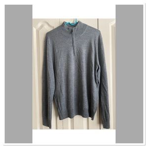 Jos. A. Bank Traveler Collection 100% Pima cotton 1/4 Zip Sweater Men's Gray L